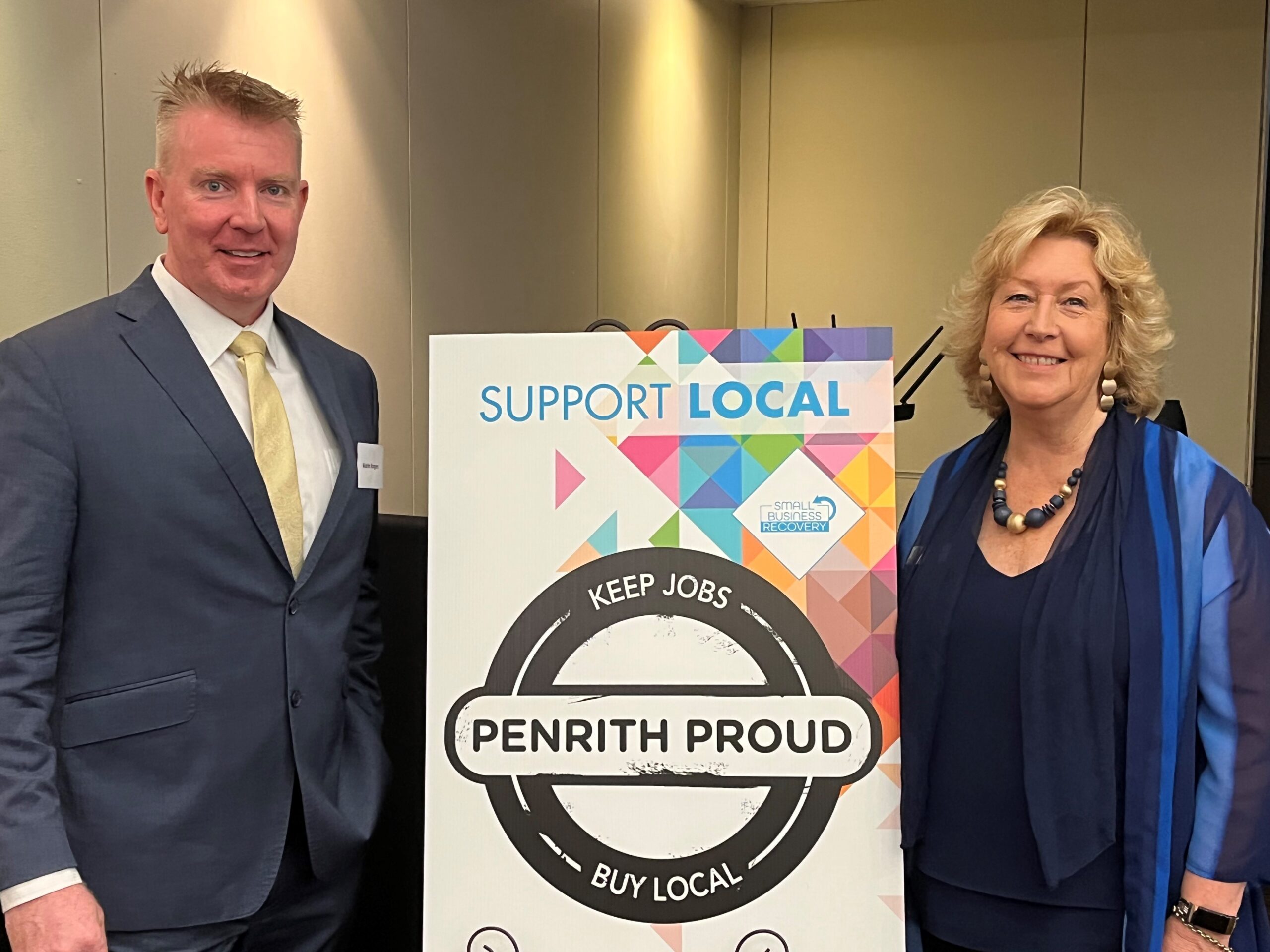 MC Martin Rogers and Gai Hawthorn CBD CEO